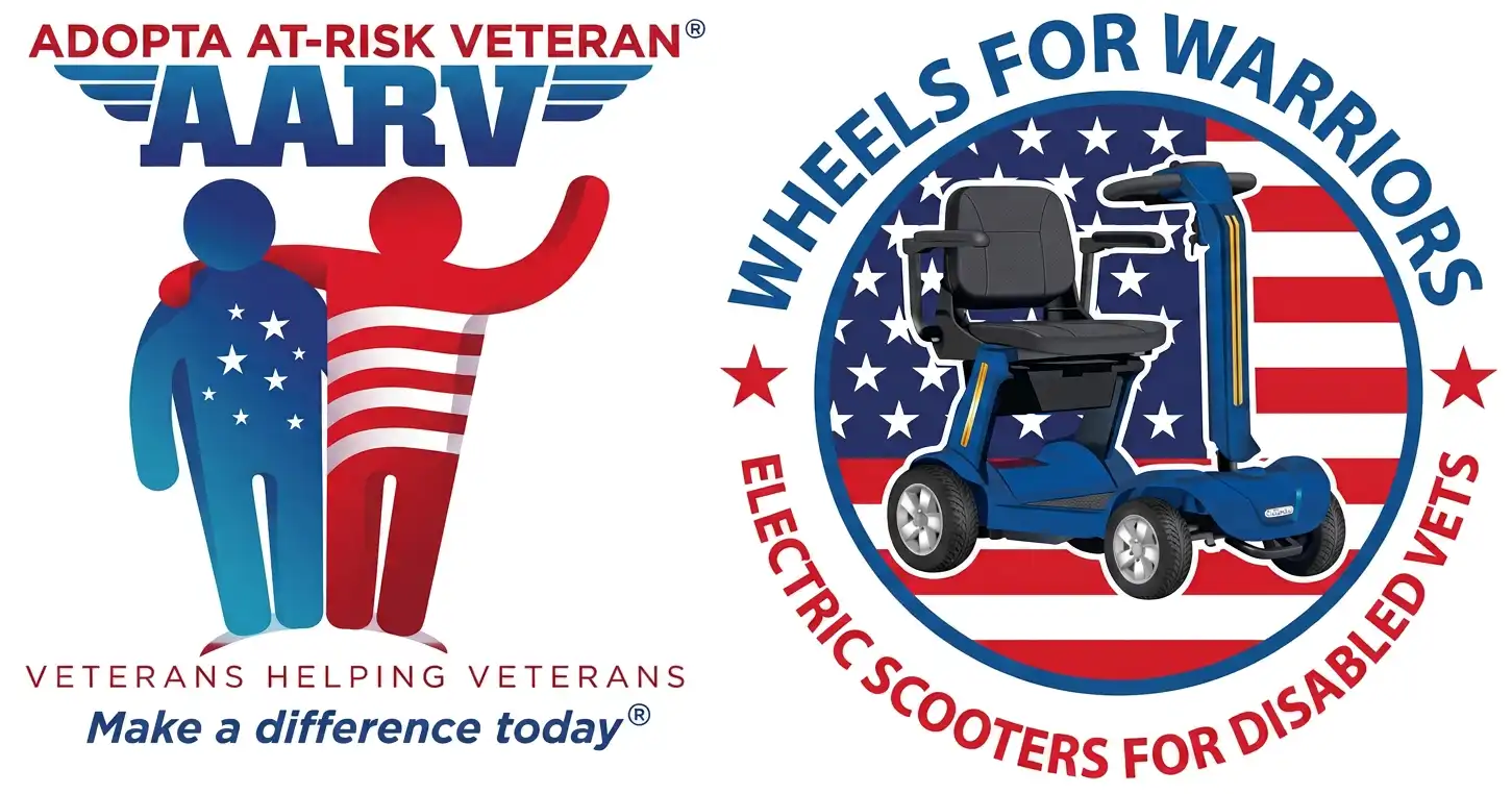 This is the combined logos of AARV and Wheels for Warriors.